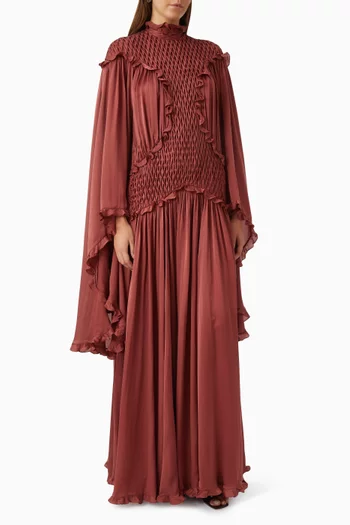 Hypnotic Smocked Gown in Silk