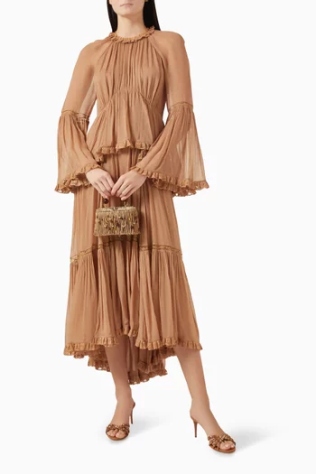 Hypnotic Peplum Flutter Dress in Viscose