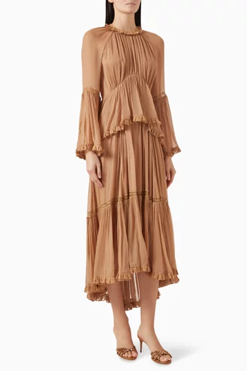 Hypnotic Peplum Flutter Dress in Viscose