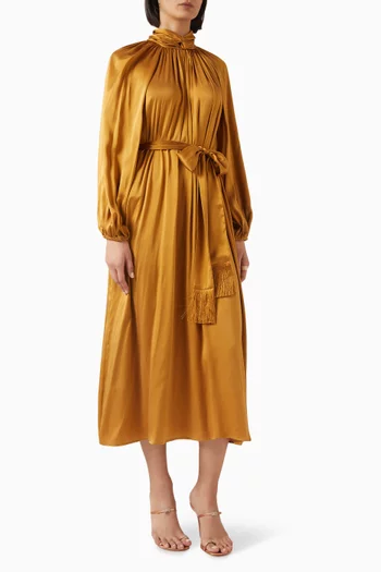 Hypnotic Twist Sheath Dress in Silk