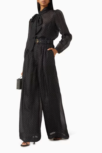 Dream Wide-Leg Pants in Silk-Linen Organza