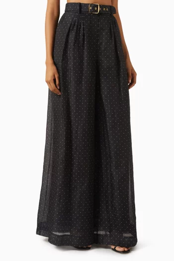 Dream Wide-Leg Pants in Silk-Linen Organza