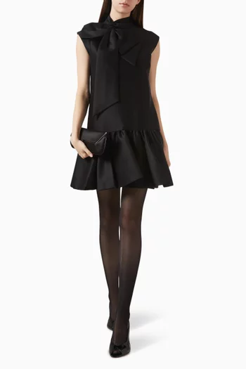 Hypnotic Bow Mini Dress in Wool Blend