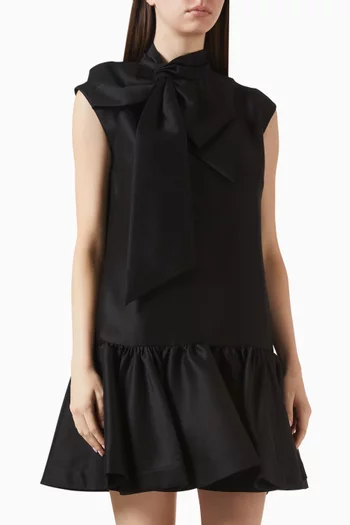Hypnotic Bow Mini Dress in Wool Blend