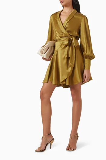 Wrap Mini Dress in Silk