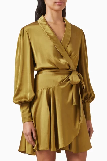 Wrap Mini Dress in Silk