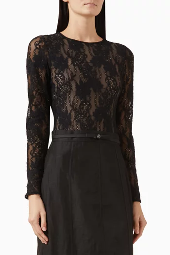 Long-sleeve Bodysuit in Lace