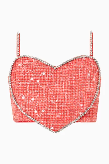 Odelia Heart-Shaped Top in Tweed