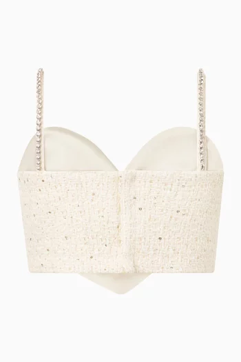 Odelia Heart-Shaped Top in Tweed