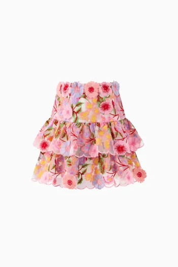 Glam Embroidered Mini Skirt