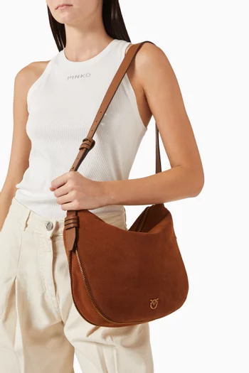 Medium Hobo Bag in Suede