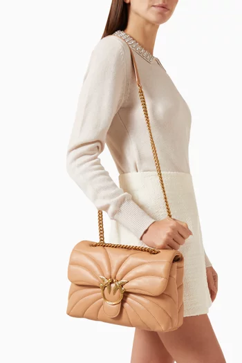 Love Puff Quilted Shoulder Bag in Leather