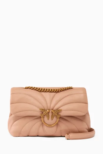 Love Puff Quilted Shoulder Bag in Leather
