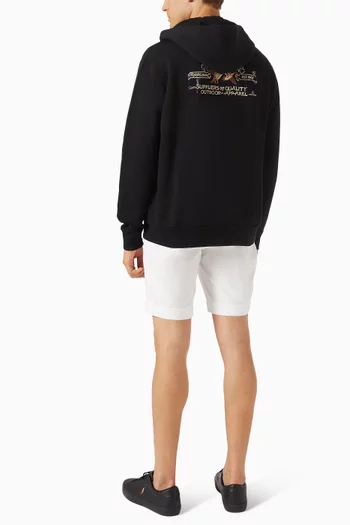 Embroidered Hoodie in Cotton Blend