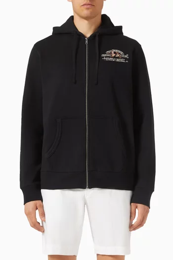 Embroidered Hoodie in Cotton Blend