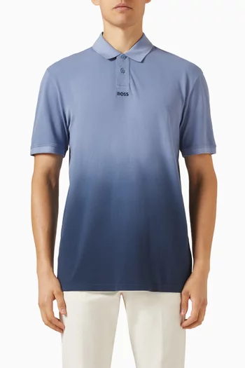 Gradient Polo Shirt in Cotton-piqué