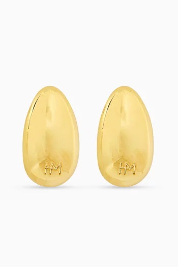 Bean Chunky Drop Earrings in Brass