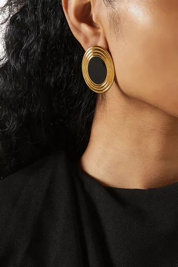 Rowan Oval Earrings in Gold-Plated Brass
