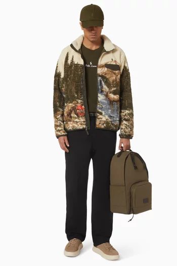 جاكيت فضفاض مزين بطبعة صوف