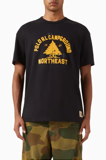 Logo-graphic T-shirt in Cotton