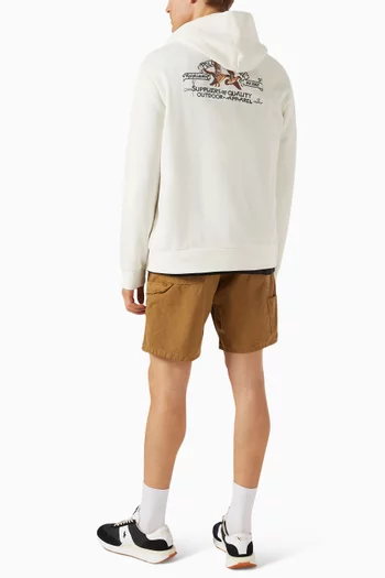 Embroidered Zip Hoodie in Cotton Blend