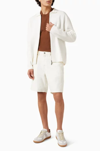 Zip-front Cardigan in Cotton-blend