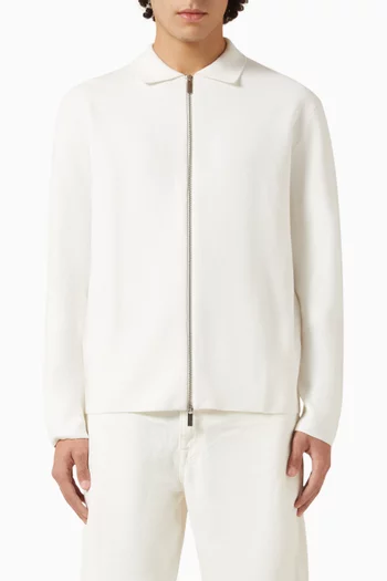 Zip-front Cardigan in Cotton-blend