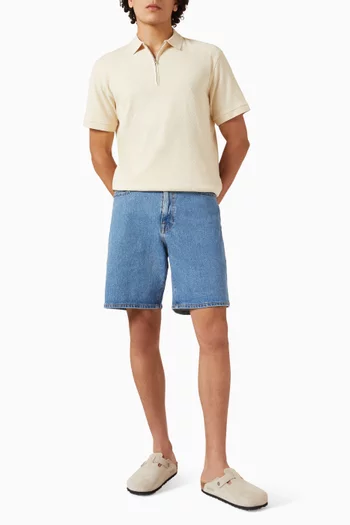 Quarter-zip Polo Shirt in Merino wool