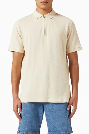 Quarter-zip Polo Shirt in Merino wool