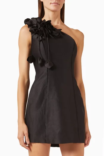 Camille Mini Dress in Linen-viscose