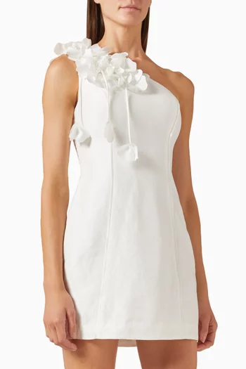 Camille Mini Dress in Linen-viscose
