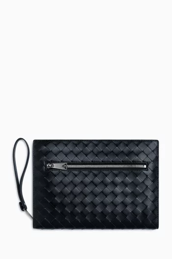 Small Document Case in Intrecciato Leather