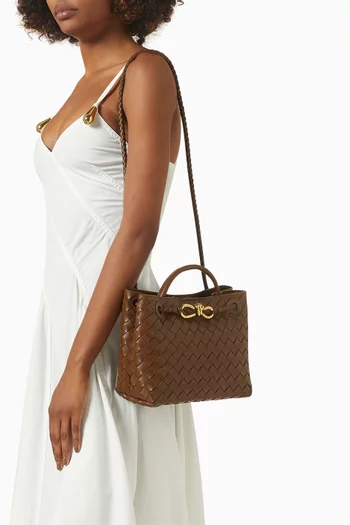 Small Andiamo Top-handle Bag in Intrecciato Leather