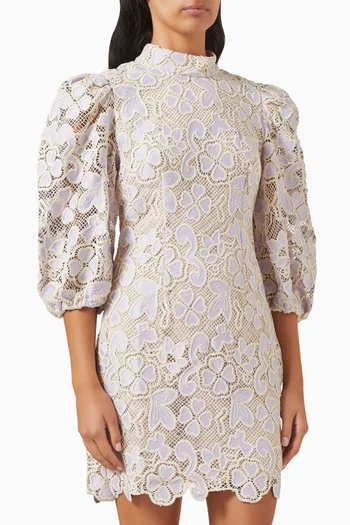 Jasmine Mini Dress in Crochet Lace