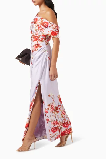 Elina Asymmetrical Gown in Satin