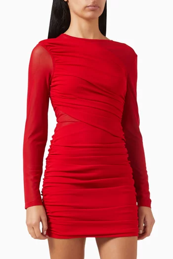Darya Mini Dress in Crepe & Mesh