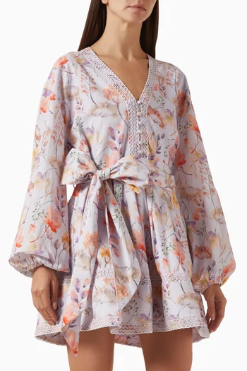 Ines Belted Dress in Cotton Blend