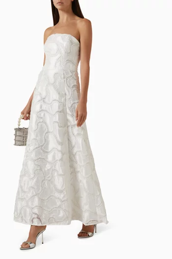 Elara Embellished Gown in Satin