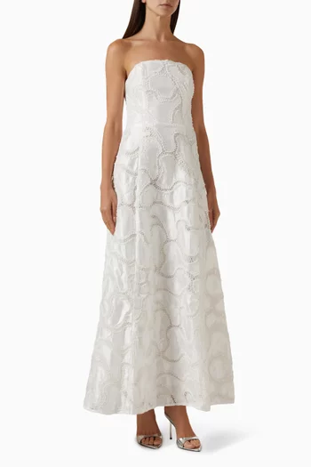 Elara Embellished Gown in Satin