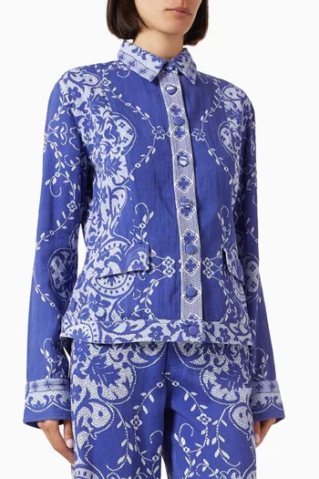 Lela Lace-print Jacket in Cotton