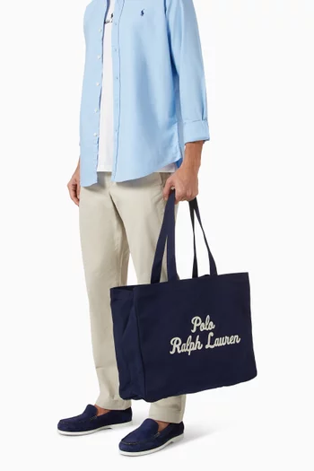 Logo-embroidered East-West Tote Bag in Canvas