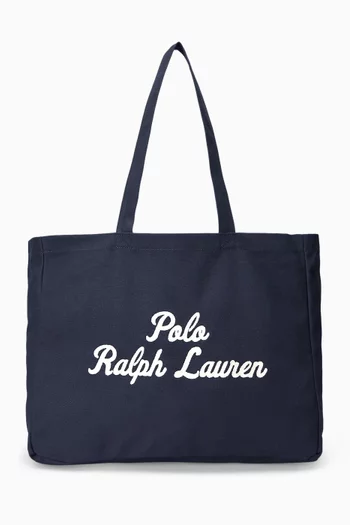 Logo-embroidered East-West Tote Bag in Canvas