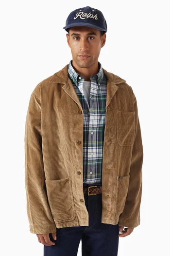 كاب بيسبول بشعار الماركة قماش قطني مخملي مضلع