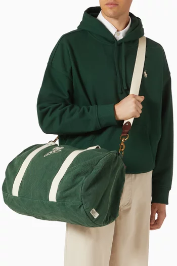 Embroidered Duffel Bag in Canvas