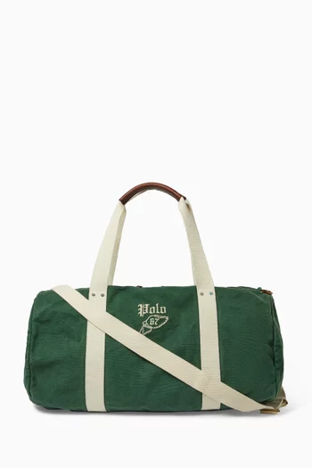 Embroidered Duffel Bag in Canvas