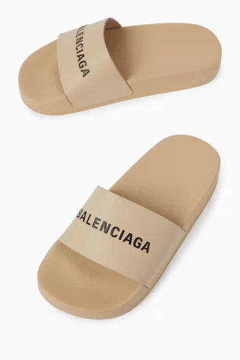 Logo Pool Slides in Rubber