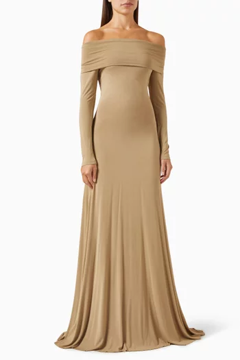 Otis Off-shoulder Knit Dress in Jersey