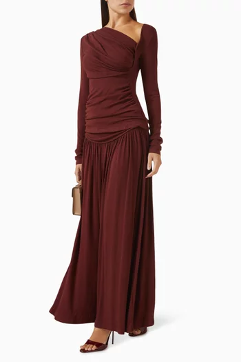 Ariana Draped Top & Skirt Set in Viscose Blend