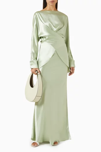Tessa Top & Skirt Set in Satin