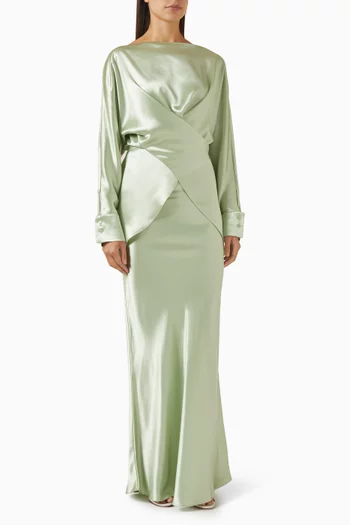 Tessa Top & Skirt Set in Satin